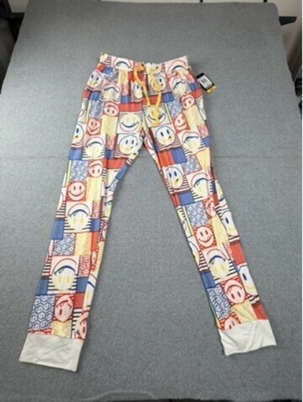 Joe Boxer Mens Lounge Jogger L Multicolor Smiley Face Patchwork NWT New
